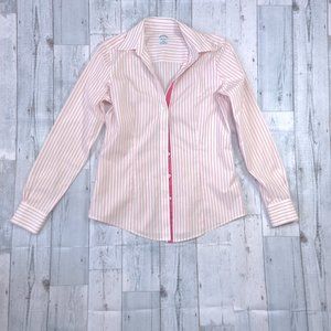 Brooks Brothers Pink Striped fitted stretch shirt